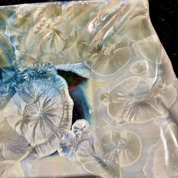 Vintage Bill Campbell Pottery Platter Plate Dish Flambeaux Crystalline Glaze - Picture 3 of 7